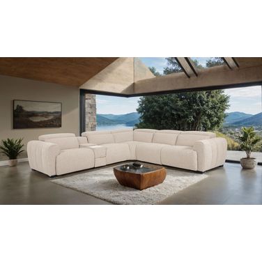 Thaddea Power Sectional In White