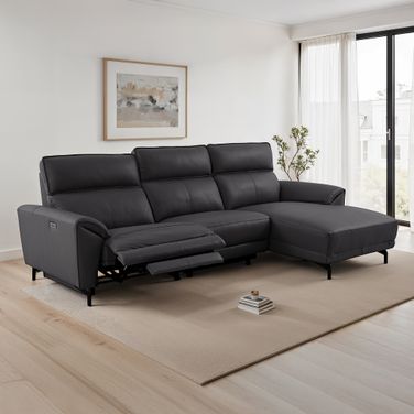 Themis Right Chaise Power Sectional In Black