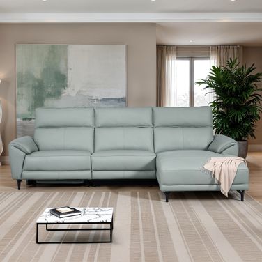 Themis Right Chaise Power Sectional In Pale Blue
