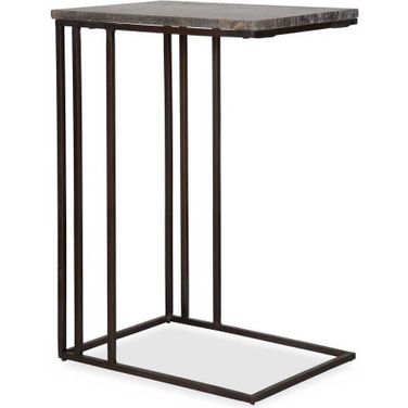 Theodore Travertine Accent Table In Gray