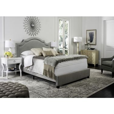 Theron Pewter Youth Upholstered Platform Bedroom Set