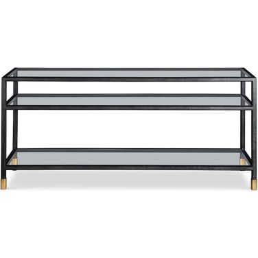 Thomas O'Brien Jennings Glass Console Table In Black