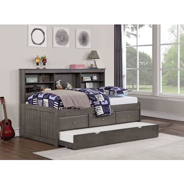 Tibalt Twin Daybed With Trundle In Dark Gray