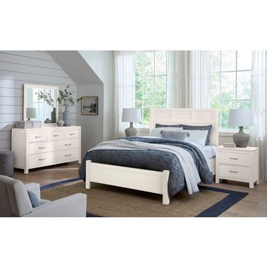 Tide and Timber Fretwork Bedroom Set In Cream