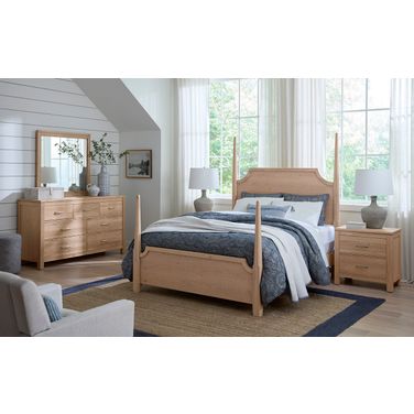 Tide and Timber Pencil Poster Bedroom Set In Natural