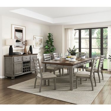 Tigard Dining Room Set In Brown and Gray