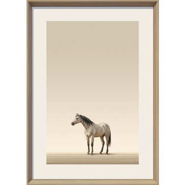 Timeless Quiet Stallion I - 28" x 20" - Print on Paper In Brown/Beige/White