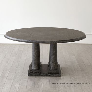 Titian 60 Inch Top Dining Table In Black Cerused Oak