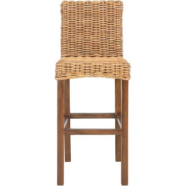 Tobie Rattan Bar Stool in Honey Brown