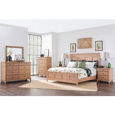 Today's Traditions Panel Bedroom Set In Natural Hickory