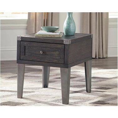 Todoe Dark Gray Rectangular End Table