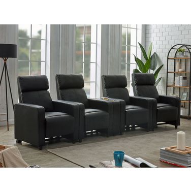 Toohey Upholstered 5-Piece Tufted Recliner Living Room Set Black