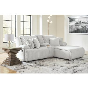 Top Tier 3-Piece RAF Reclining Sectional Sofa with Chaise In Alloy