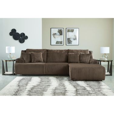 Top Tier 3-Piece RAF Sofa Chaise Sectional In Chocolate