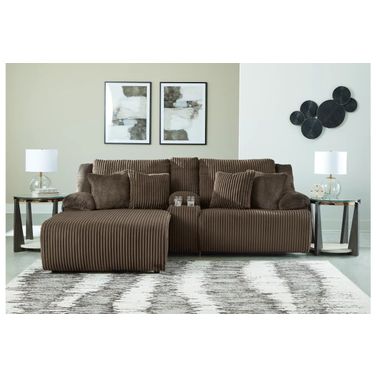 Top Tier 3-Piece Reclining Sectional Sofa with Chaise In Chocolate