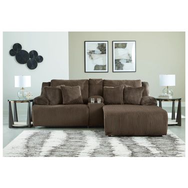Top Tier 3-Piece Reclining Sectional Sofa with Chaise In Chocolate