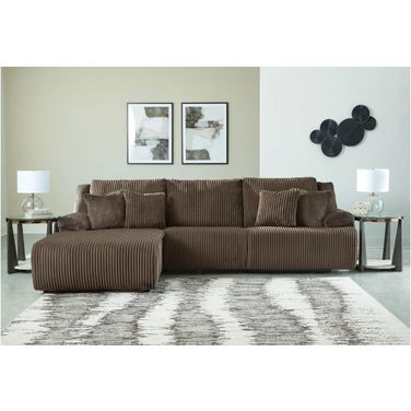 Top Tier 3-Piece Sectional Sofa Chaise In Chocolate