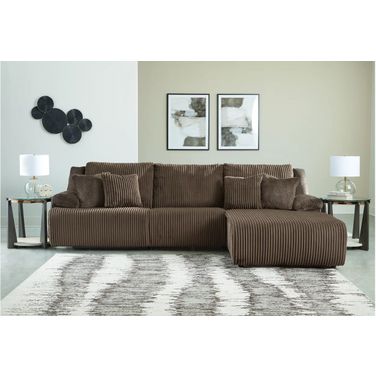 Top Tier 3-Piece Sectional Sofa Chaise In Chocolate