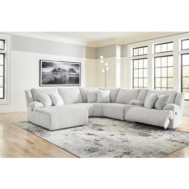 Top Tier 6-Piece LAF Reclining Sectional with Chaise In Alloy