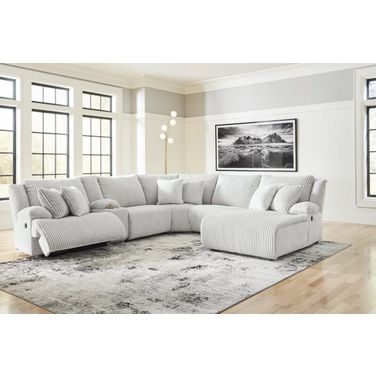 Top Tier 6-Piece RAF Reclining Sectional with Chaise In Alloy