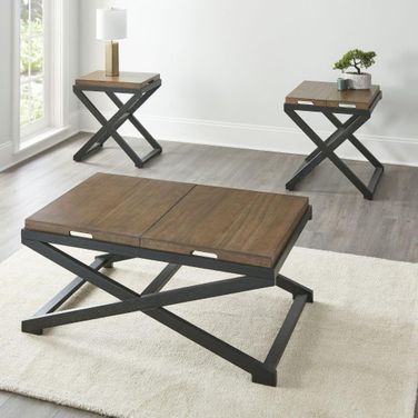 Topeka Brown Walnut And Ebony Occasional Table Set