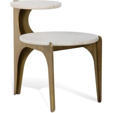Toro Side Table In Antique Brass