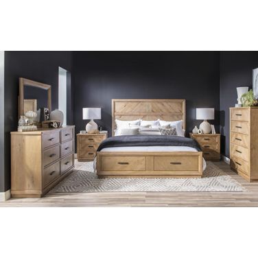 Torrance Panel Storage Bedroom Set In Aged Driftwood