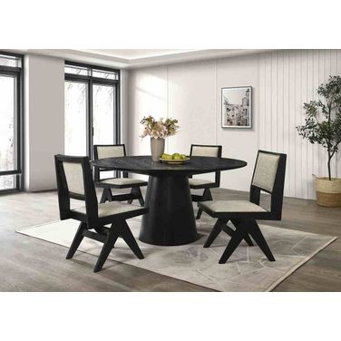 Tottenham 59 Inch Round Dining Room Set In Black
