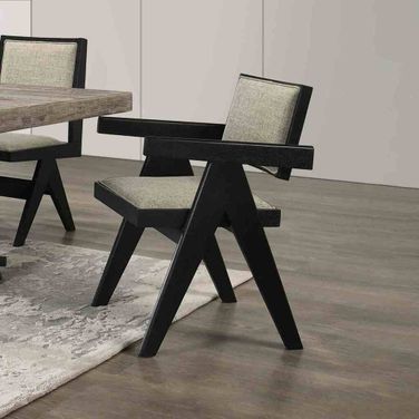 Tottenham Arm Chair Set of 2 In Black