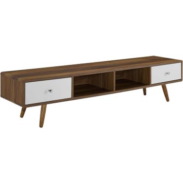 Transmit Walnut White 70 Inch Media Console Wood TV Stand