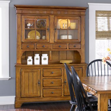 Treasures Oak Buffet With Hutch