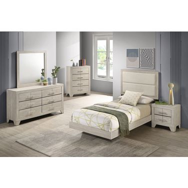 Trenton Youth Wood Panel Bedroom Set In Rustic Cream