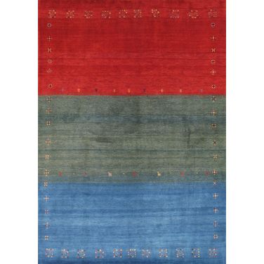 Tribal Collection Hand-Knotted Lamb's Wool Area Rug- 5' 9" x 7' 11" In Multi