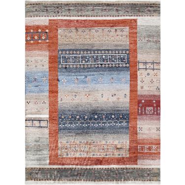 Tribal Collection Hand-Knotted Silk Area Rug- 5' 8" x 7' 11" In Multi