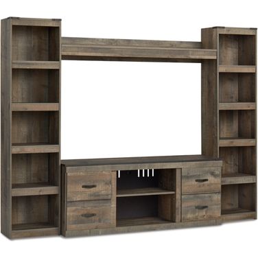 Trinell Rustic Brown 4 Piece Entertainment Wall