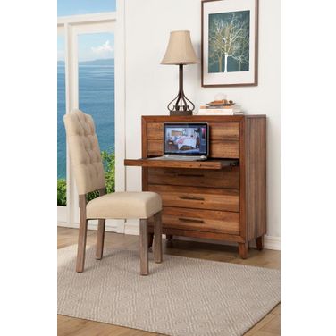 Trinidad 5 Drawer Multifunction Chest Brown