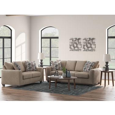 Triston-Peaks Living Room Set In Suede