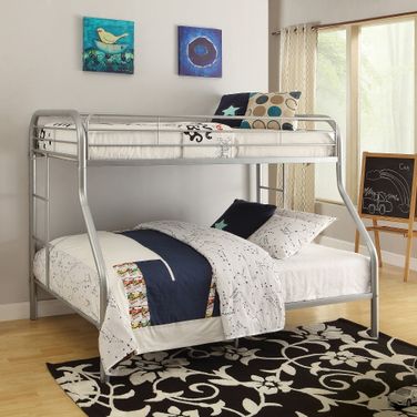 Tritan Silver Twin Over Full Metal Bunk Bed