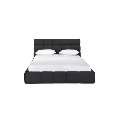 Tufted Linen Blend Upholstered Queen Bed Frame In Dark Gray