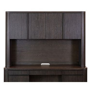 Tulane Executive Hutch with Wood Doors In Brown