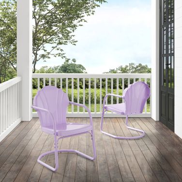 Tulip Retro Outdoor Chair In Lavender Gloss - Set of 2