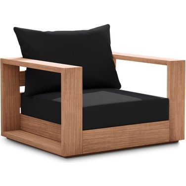 Tulum Water Resistant Fabric Outdoor Chair In Black