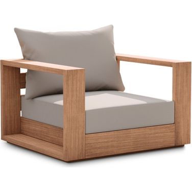 Tulum Water Resistant Fabric Outdoor Chair In Grey