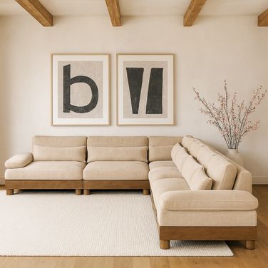 Turin 167.75 Inch Chenille Fabric Upholstered 6-Piece Modular Sectional In Beige