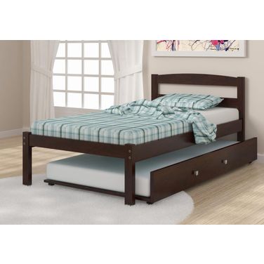 Twin Econo Bed With Trundle In Dark Cappuccino