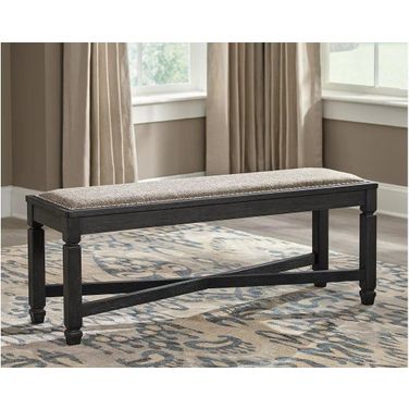Tyler Creek Black And Gray Upholstered Bench