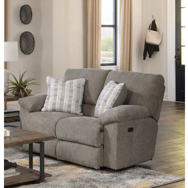 Tyler Power Reclining Loveseat In Pewter