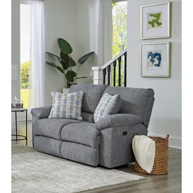 Tyler Power Reclining Loveseat In Stonewash