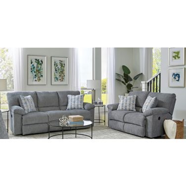 Tyler Reclining Living Room Set In Stonewash