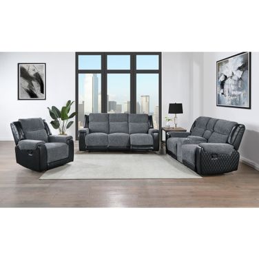 U5914 Reclining Living Room Set In Gray and Black
